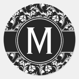 Custom sticker monogram sticker floral elegant