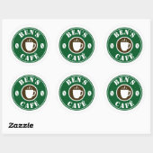 Custom stickers with coffee cup and beans logo (Sheet)