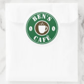Custom stickers with coffee cup and beans logo (Bag)