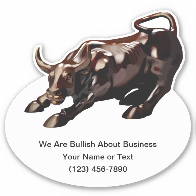 Custom Stock Market Theme Bullish Sticker Labels (Front)
