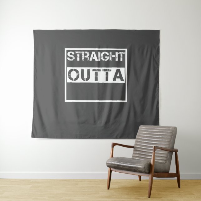 Custom straight outta personalized birthday tapestry (In Situ (Horizontal))