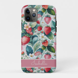 Custom Strawberries Wild Vibrant iPhone 11 Pro Case