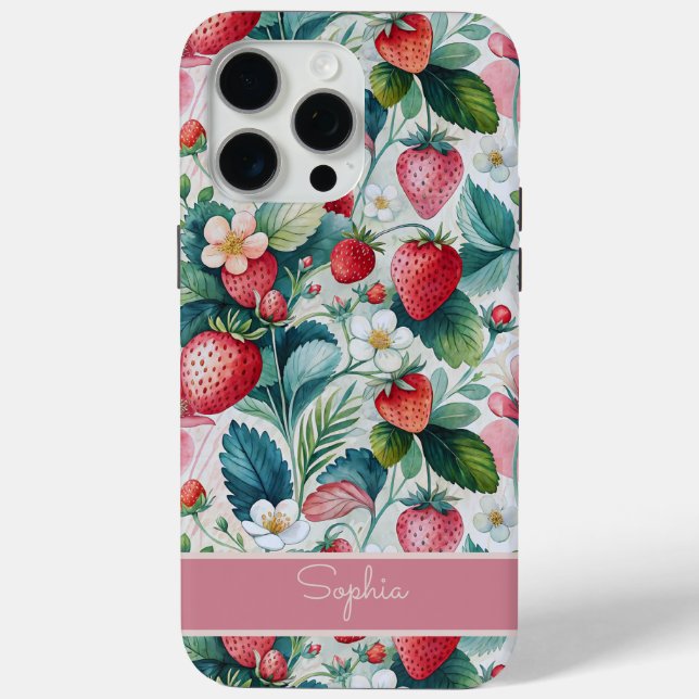 Custom Strawberries Wild Vibrant Case-Mate iPhone Case (Back)