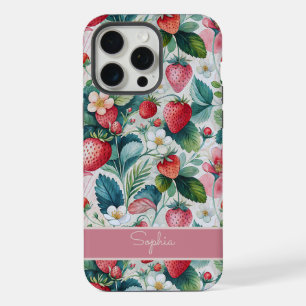 Custom Strawberries Wild Vibrant iPhone 15 Pro Max Case