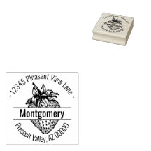 Custom Strawberry Artwork Round Address Name