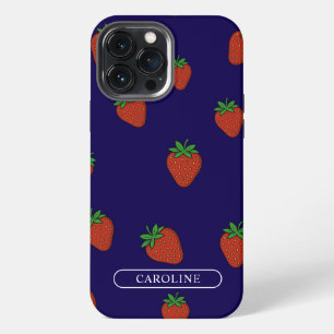 Custom Strawberry Blue iPhone 13 Pro Max Case