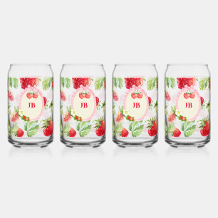 Custom Strawberry  Can Glass
