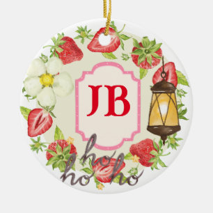 Custom Strawberry Ceramic Ornament