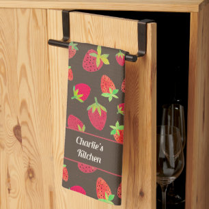 Custom Strawberry Chocolate Coloured Kitchen Towel