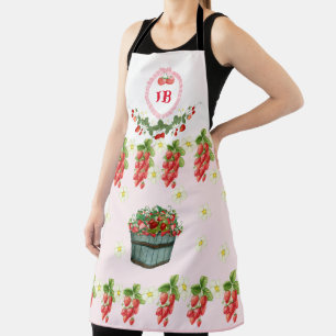Custom Strawberry Monogrammed Apron – Personalized