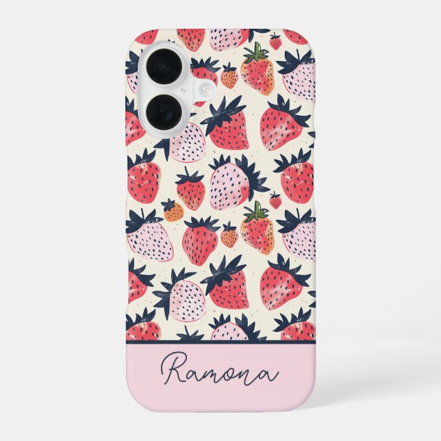 Custom Strawberry Pattern Phone Case (Back)