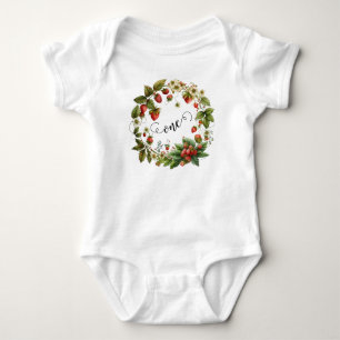 Custom Strawberry pun- One year old Baby Bodysuit