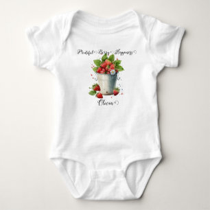 Custom Strawberry pun- Plentiful Berry Happiness Baby Bodysuit