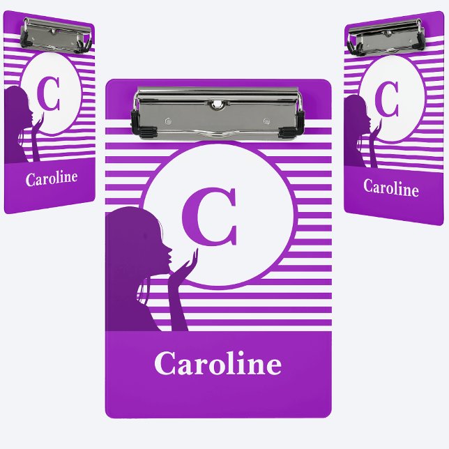 Custom Stripe Pattern | Modern Monogram Colourful Mini Clipboard (Creator Uploaded)