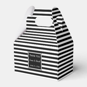 Custom Striped Black and White Wedding Favour Box