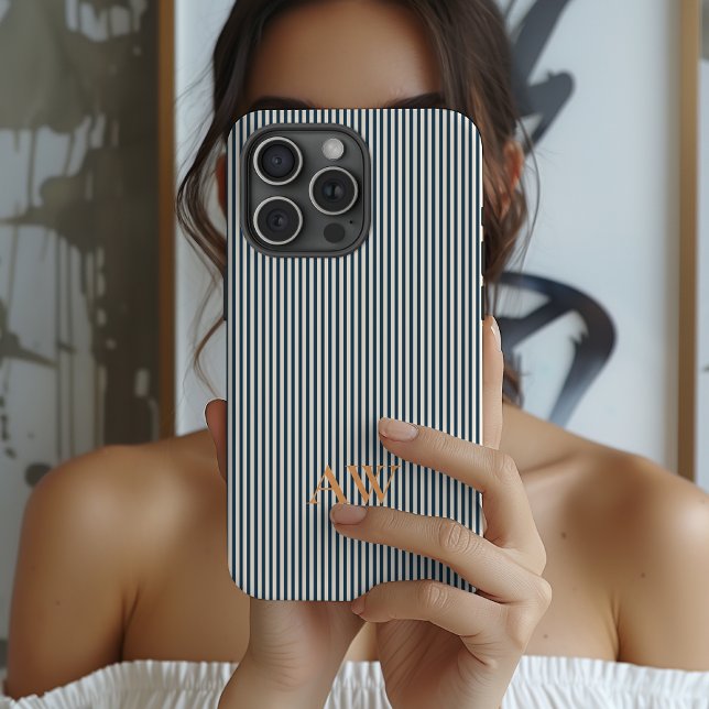 Custom Striped iPhone Case Graduation Gift for Her (Striped Monogram iPhone Case Birthday Gift for Her. Personalized iPhone Case Graduation Gift for Her)