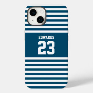 Custom Striped Sports Numbered With Name Case-Mate iPhone 14 Case