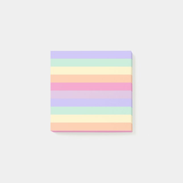 Custom Striped Yellow Orange Blue Green Purple Post-it Notes (Front)