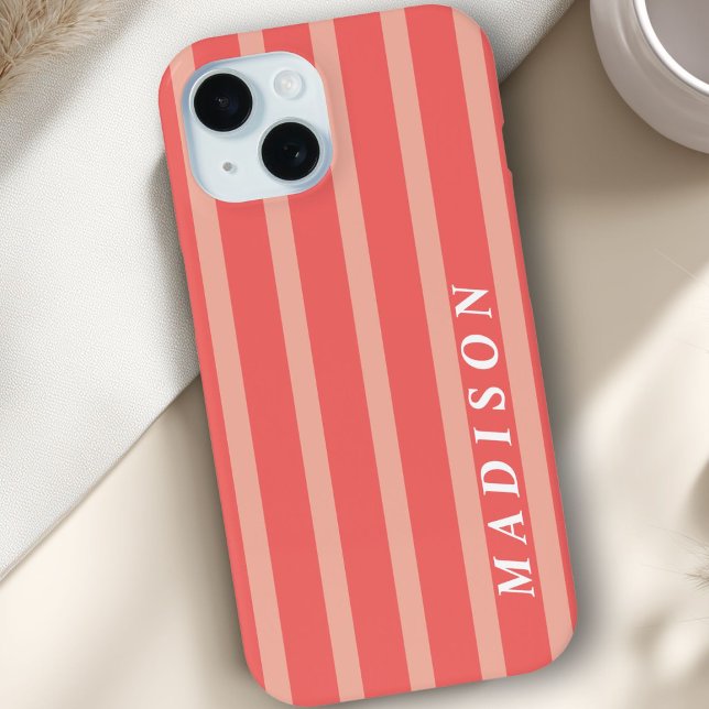 Custom Stripes Coral Case-Mate iPhone Case (Custom Stripes Coral Case-Mate iPhone Case)