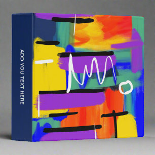 Custom Stylish Abstract Colourful Artwork Rainbow Binder