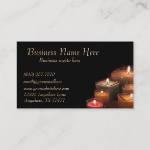 Custom Stylish Black Candles Business Cards