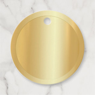Custom Stylish Gold Look Blank Template Circle Favour Tags