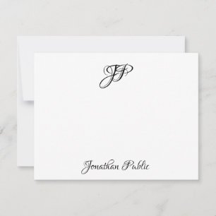 Custom Stylish Hand Script Text Monogrammed Card