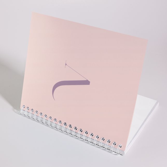 Custom Stylish Initial Name Pastel Pink Girly  Notebook (Creator Uploaded)