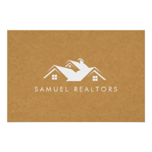 Custom Stylish Modern Real Estate Home Logo Poster