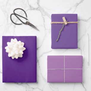Custom Stylish Modern Solid Colour Purple Matte Wrapping Paper Sheet
