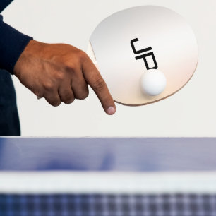 Custom Stylish Monogram Template Glamourous Silver Ping Pong Paddle