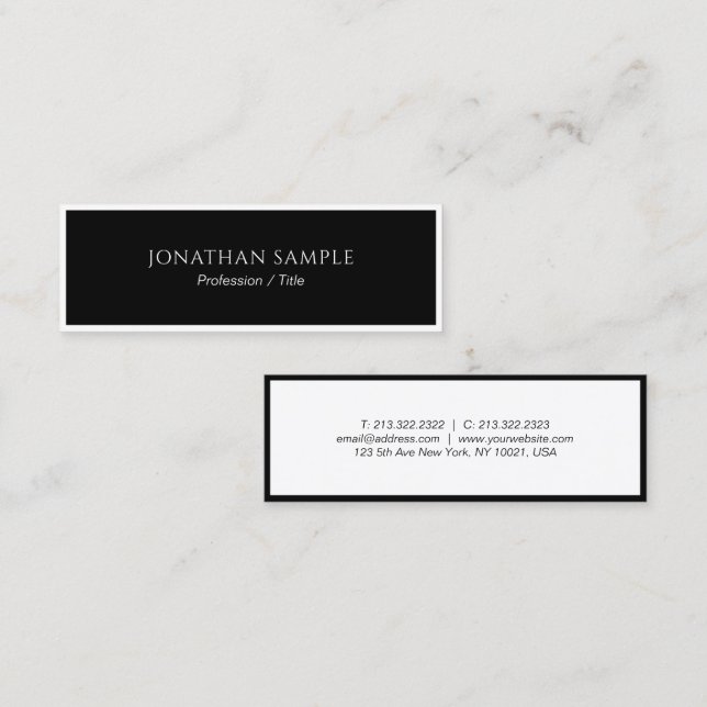 Custom Stylish Professional Modern Sleek Template Mini Business Card (Front/Back)