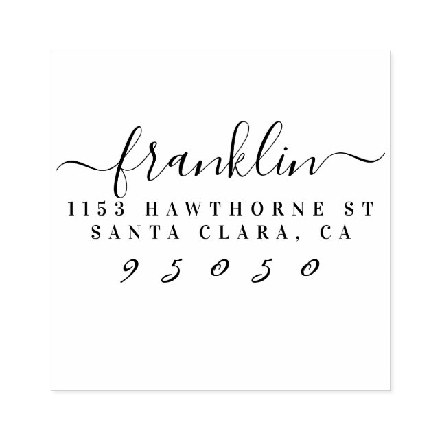 Custom Stylish Script Family Name Return Address Rubber Stamp (Imprint)