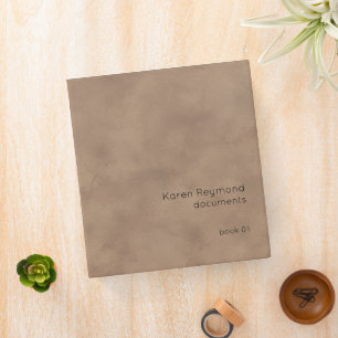 Custom Subject Aged-Brown minimalist Binder