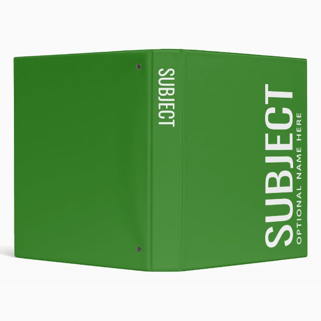 Custom Subject - Colour Code Your Semester Green Binder (Background)