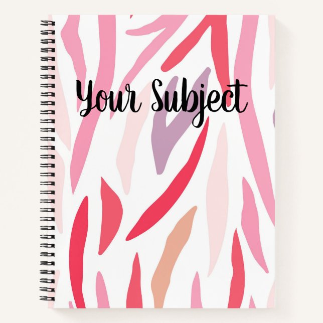 Custom Subject-Pink Abstract Tiger Skin Notebook (Front)