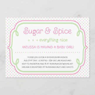 Custom Sugar and Spice Baby Shower Invitation