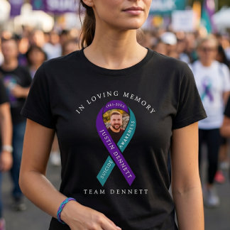 Custom Suicide Awareness Memorial Photo & Name T-Shirt