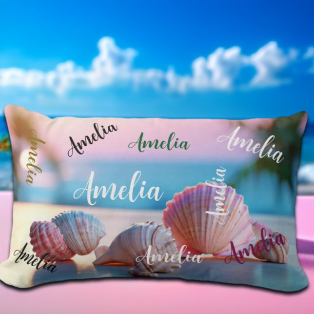 Custom Summer Beach Elegant Lumbar Pillow (Creator Uploaded)