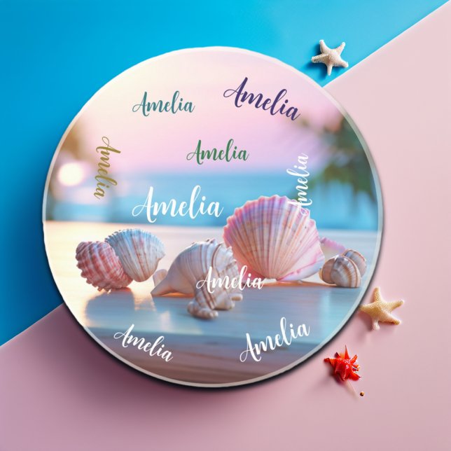 Custom Summer Beach Elegant Sandstone Coaster (Creator Uploaded)