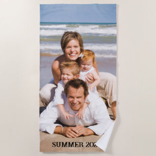 Custom Summer Beach Towel   Fun Family Photo 