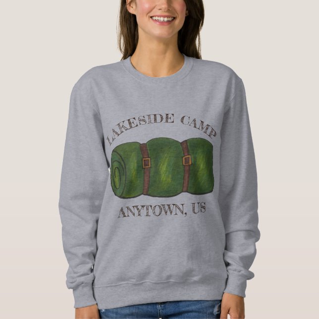 Custom Summer Camp Sleeping Bag Roll Camping Sweatshirt (Front)