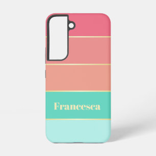 Custom Summer Colors Color Block Stripes Samsung Galaxy Case