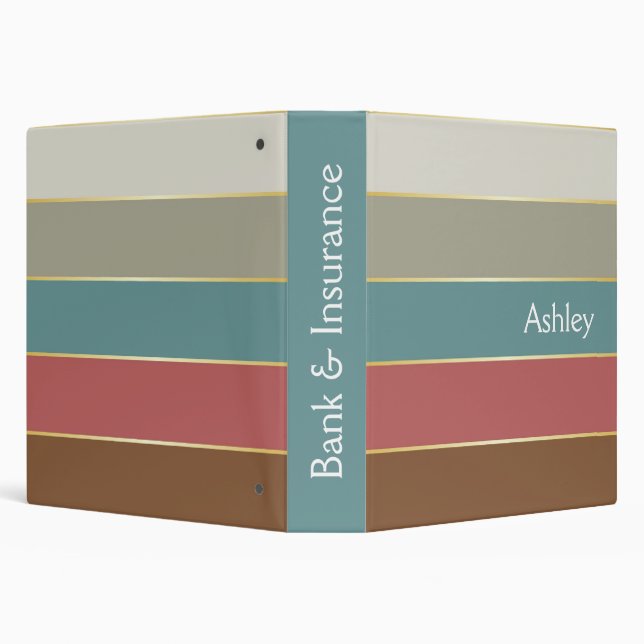 Custom Summer Colour Block Stripes Binder (Background)