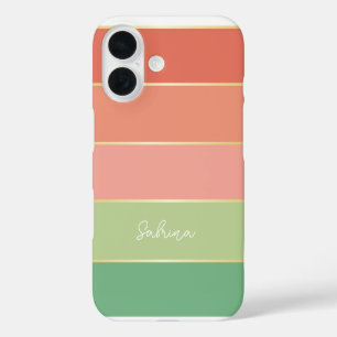 Custom Summer Colours Colour Block Stripes iPhone 16 Case