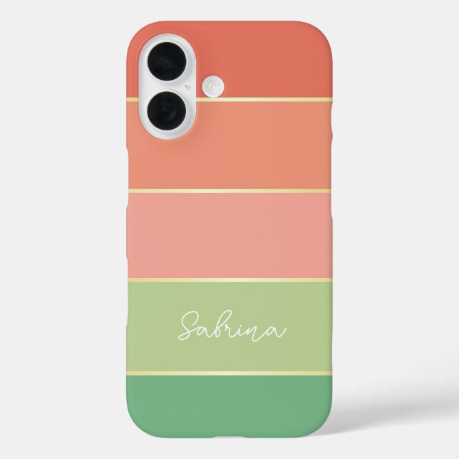 Custom Summer Colours Colour Block Stripes Case-Mate iPhone Case (Back)