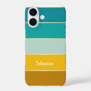 Custom Summer Colours Colour Block Stripes iPhone 16 Case