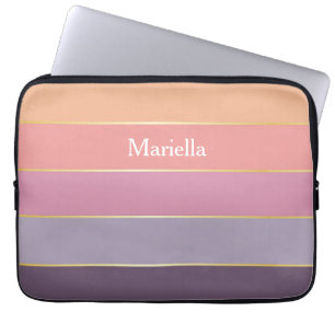 Custom Summer Colours Colour Block Stripes Laptop Sleeve