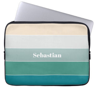 Custom Summer Colours Colour Block Stripes Laptop Sleeve