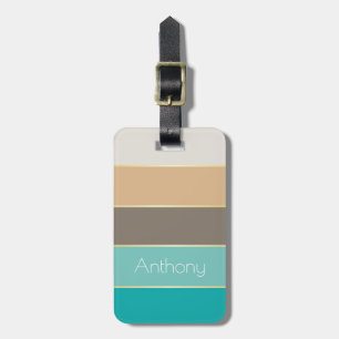 Custom Summer Colours Colour Block Stripes Luggage Tag